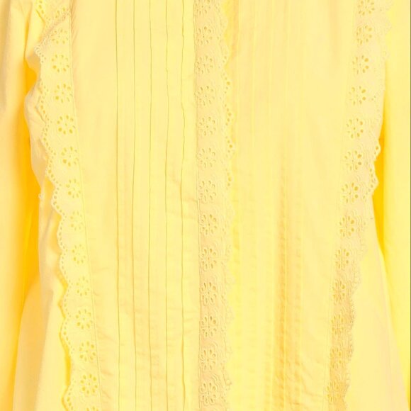 NÜMPH 100% Cotton Yellow Shirt Long sleeves Mandarin collar - Picture 4 of 14